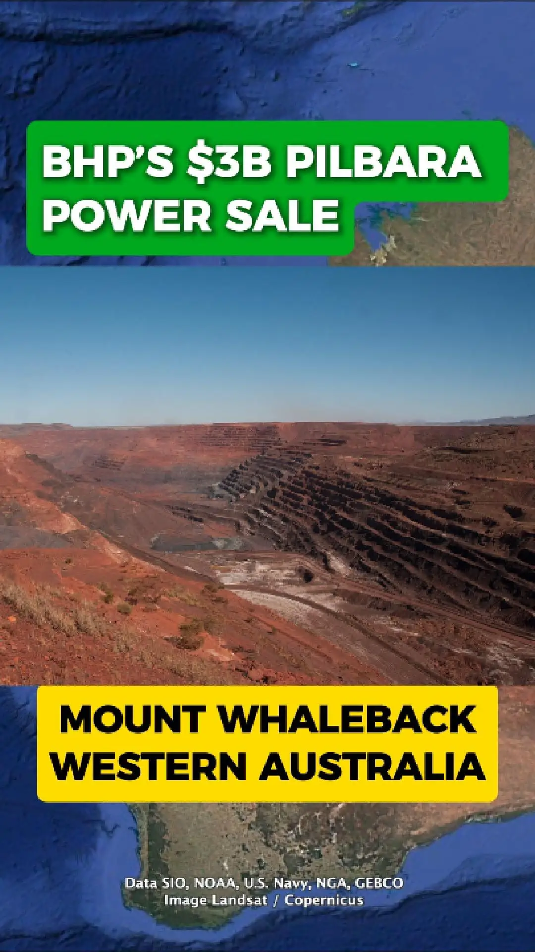 BHP Sells $3B Stake in Pilbara Power Network

Mount Whaleback — one of the world’s largest open-cut iron-ore mines — depends on a vast inland power network that keeps crushers, haul roads and remote camps running across the Pilbara.
This network supplies electricity not only to Mount Whaleback, but to BHP’s broader Western Australia Iron Ore (WAIO) operations and the nearby township of Newman.

BlackRock Buys Nearly Half

BHP has sold a near-half stake in this power system to US investment firm BlackRock’s Global Infrastructure Partners division in a deal worth $3 billion (AUD equivalent).
Despite the sale, BHP retains operational control of the network.
The new structure means BHP will pay an agreed tariff for the electricity it uses over a 25-year period.

Freeing Up Capital for Growth

BHP says the move allows it to recycle capital from long-life infrastructure into higher-return opportunities across its iron-ore business.
Industry analysts note the deal is aimed at improving capital efficiency while maintaining stable power supply to essential mining operations.

Why It Matters

Power reliability is core to Pilbara iron-ore production, and the deal does not affect existing agreements with traditional owners, the WA Government, or local communities.
With global iron-ore competitors tightening costs and new supply emerging, BHP is positioning itself to maintain long-term productivity and financial flexibility.

What Happens Next

The agreement is subject to approval from the Foreign Investment Review Board (FIRB), but no operational changes are expected.
BHP has reiterated its medium-term goal of lifting Pilbara iron-ore output toward 305 million tonnes per year.