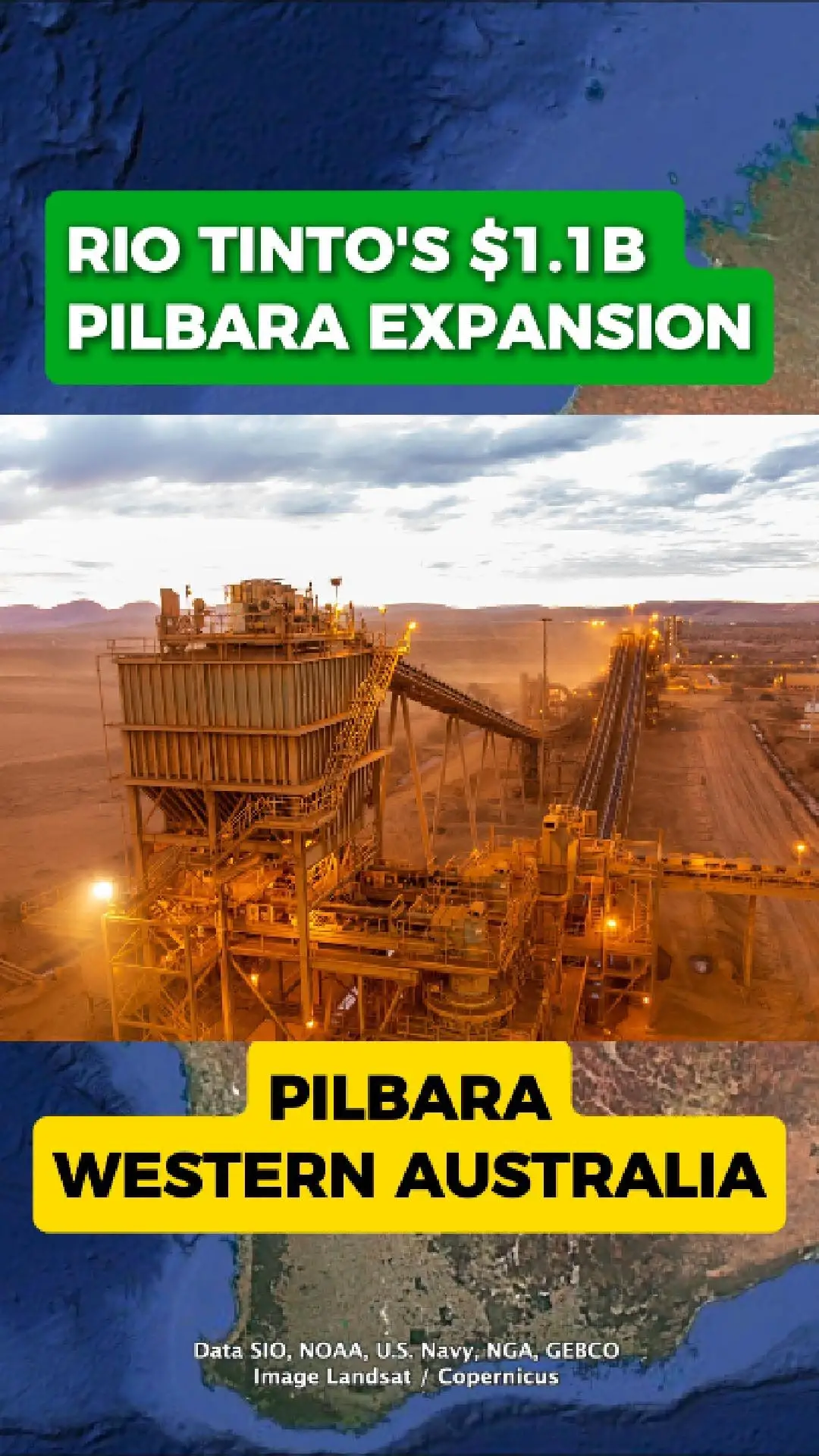 Rio greenlights $1.1b Pilbara mine expansion

Rio Tinto has approved a $1.1 billion expansion at its West Angelas hub in the Pilbara, Western Australia, alongside Japanese partners Mitsui and Nippon Steel.

Where it is

West Angelas is a major iron ore operation in the Pilbara and has been mining since 2002.

What the expansion does

The plan is to develop new iron ore deposits within the Robe River joint venture, supported by state and federal approvals.

Why it matters

Rio says the project helps maintain production around 35 million tonnes a year, keeping Pilbara exports moving, more trains, more shiploads, and the same long-running “Pilbara workhorse” operating for longer.